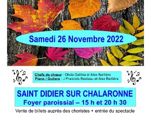 Concert chorale St Didier sur chalaronne 