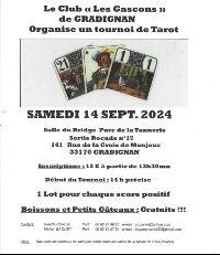 Tournoi de Tarot  4 Joueurs par Table