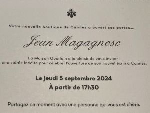 Cannes, inauguration boutique Guerlain, 17h30