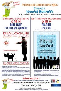 Thtre : Dialogue dun chien avec son matre. 