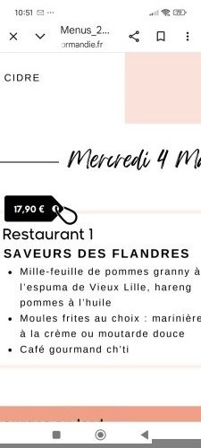 Menu du jour